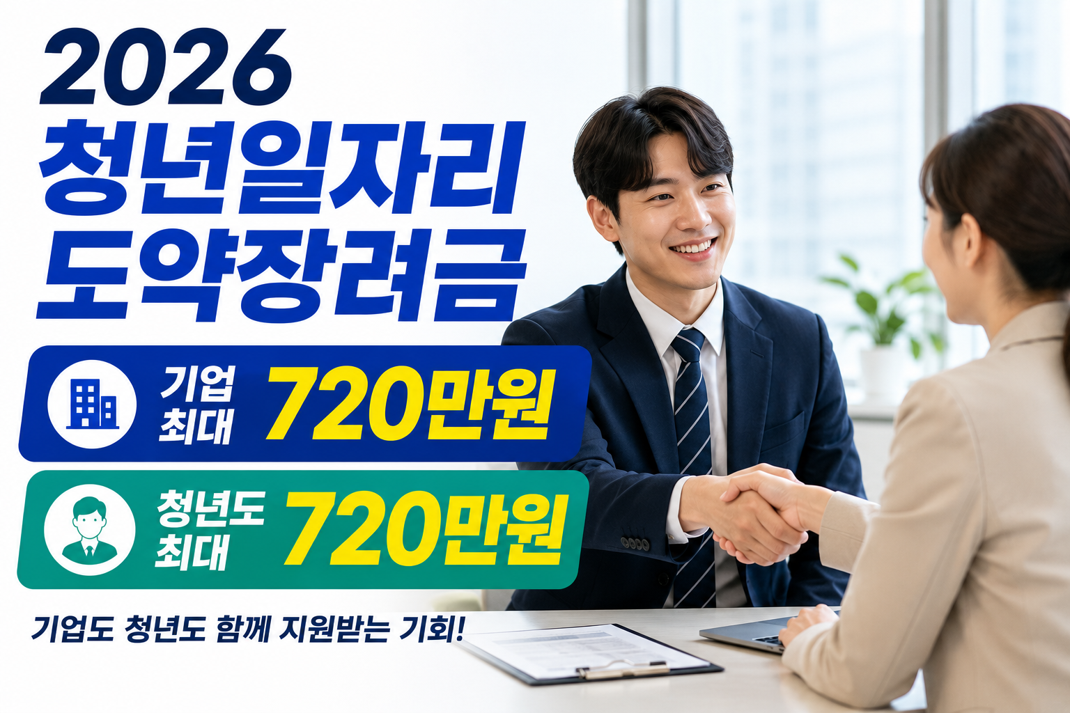 2026 청년일자리도약장려금 조건/기업 720만원·청년도 최대 720만원 받는다