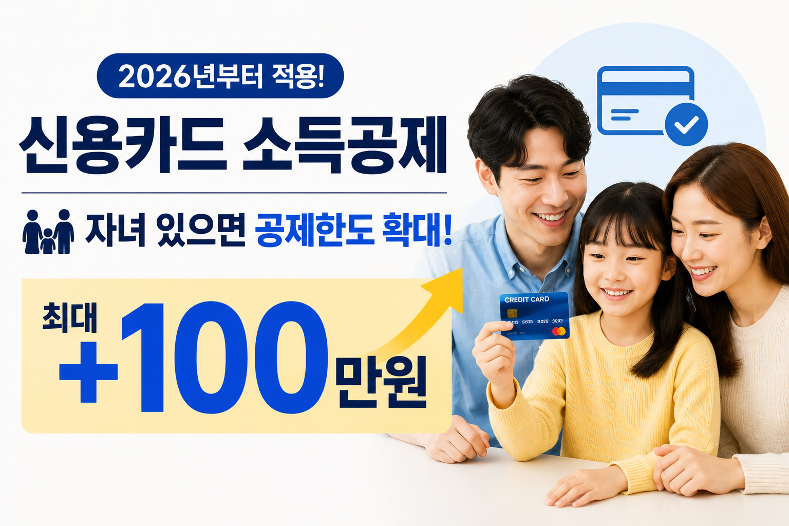 2026 신용카드 소득공제 확대/자녀 2명 있으면 한도 최대 100만원 늘어난다