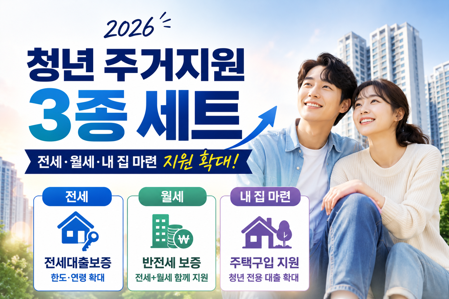 2026 청년 주거지원 3종 세트/전세 10월, 반전세·내 집 마련은 2027년 1월